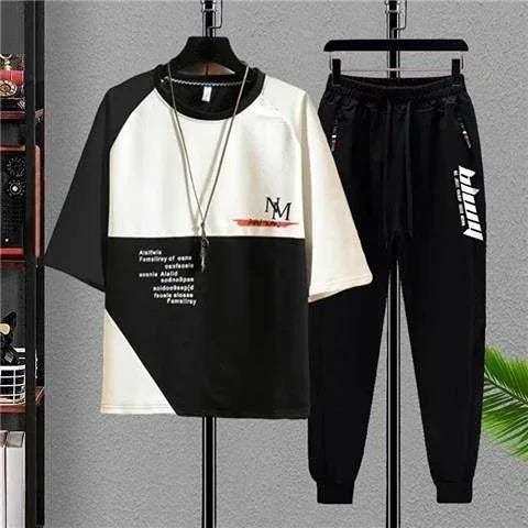 Men's Clothing Alphabet Pants Sets Jogger Tracksuit 5xl Gym Top White Sports Suits Chic T Shirt Man Stylish Original Brands Cool