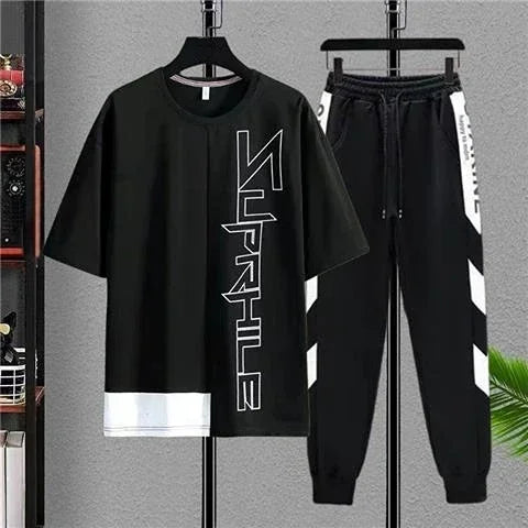 Men's Clothing Alphabet Pants Sets Jogger Tracksuit 5xl Gym Top White Sports Suits Chic T Shirt Man Stylish Original Brands Cool