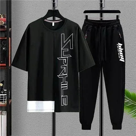 Men's Clothing Alphabet Pants Sets Jogger Tracksuit 5xl Gym Top White Sports Suits Chic T Shirt Man Stylish Original Brands Cool