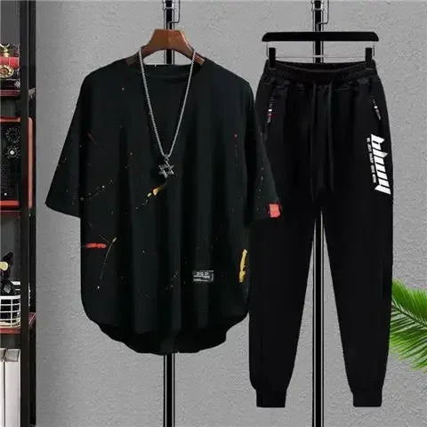 Men's Clothing Alphabet Pants Sets Jogger Tracksuit 5xl Gym Top White Sports Suits Chic T Shirt Man Stylish Original Brands Cool