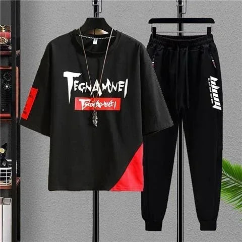 Men's Clothing Alphabet Pants Sets Jogger Tracksuit 5xl Gym Top White Sports Suits Chic T Shirt Man Stylish Original Brands Cool