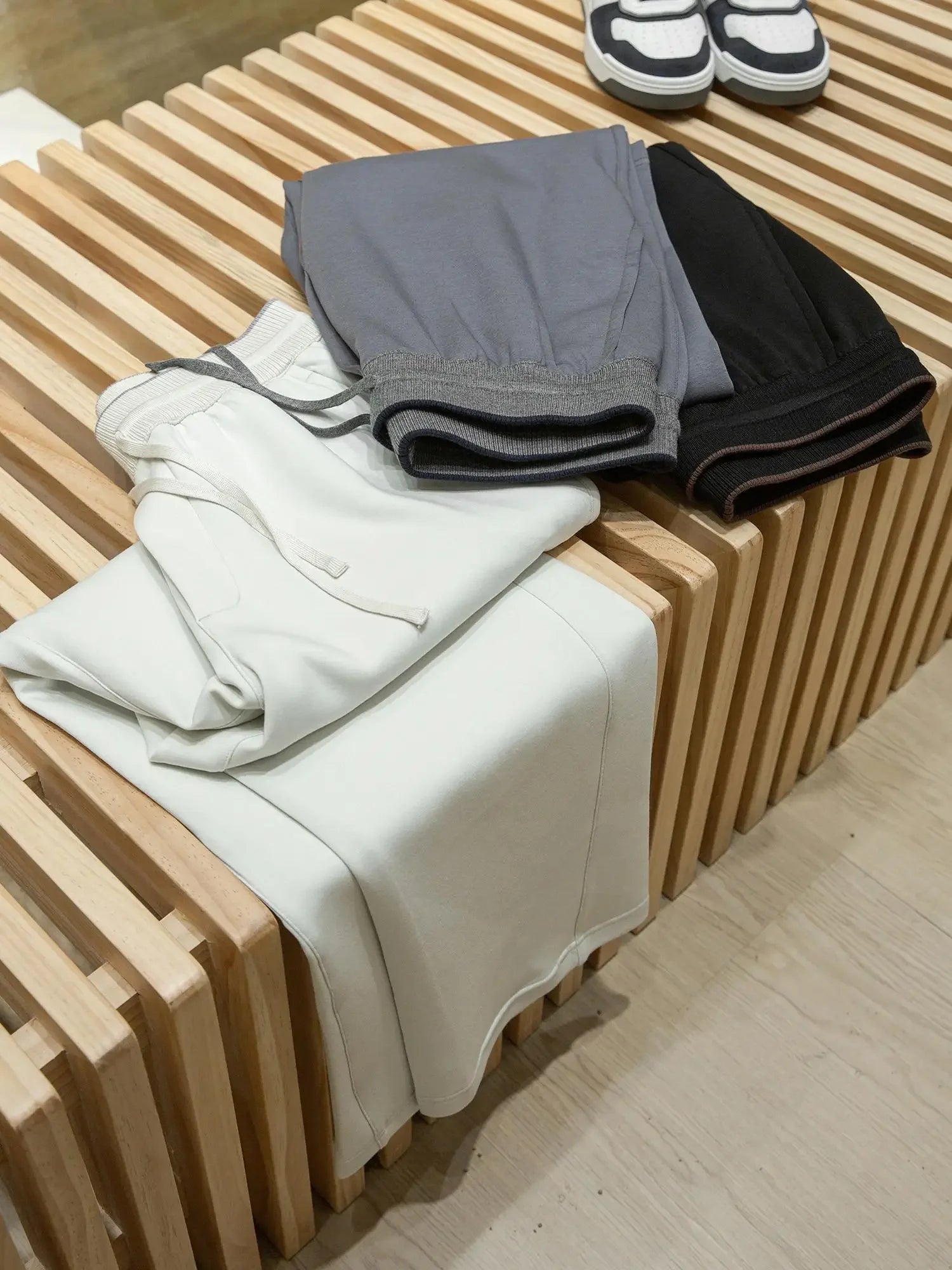Grade 7A antibacterial fabric Modal air layer LP men's thin scimitar straight casual pants
