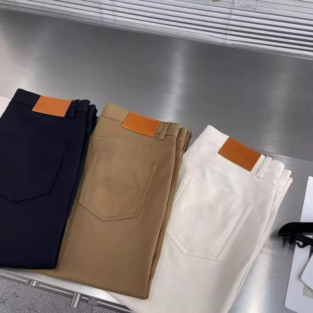 LP Italian Casual Straight Jeans Men's Simple Pants