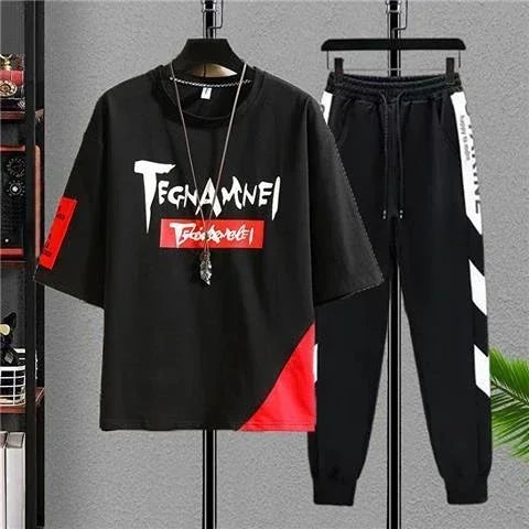 Men's Clothing Alphabet Pants Sets Jogger Tracksuit 5xl Gym Top White Sports Suits Chic T Shirt Man Stylish Original Brands Cool