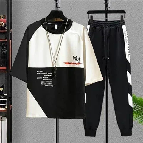 Men's Clothing Alphabet Pants Sets Jogger Tracksuit 5xl Gym Top White Sports Suits Chic T Shirt Man Stylish Original Brands Cool