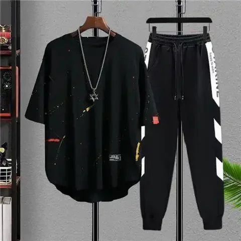 Men's Clothing Alphabet Pants Sets Jogger Tracksuit 5xl Gym Top White Sports Suits Chic T Shirt Man Stylish Original Brands Cool