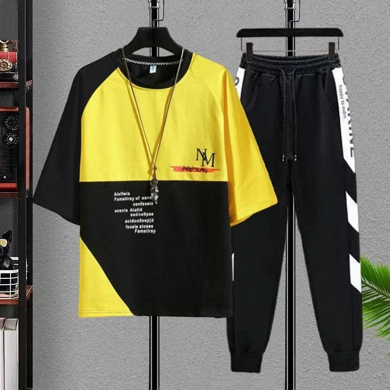 Men's Clothing Alphabet Pants Sets Jogger Tracksuit 5xl Gym Top White Sports Suits Chic T Shirt Man Stylish Original Brands Cool