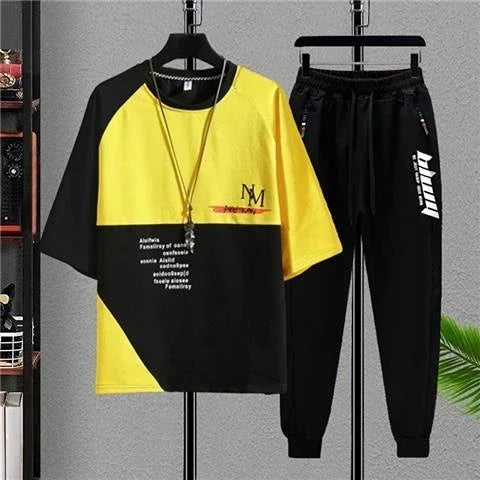 Men's Clothing Alphabet Pants Sets Jogger Tracksuit 5xl Gym Top White Sports Suits Chic T Shirt Man Stylish Original Brands Cool